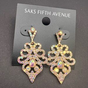 Saks Fifth Avenue Gold and Iridescent Earrings